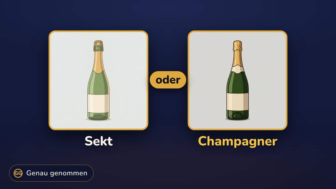Sekt und Champagner nebeneinander