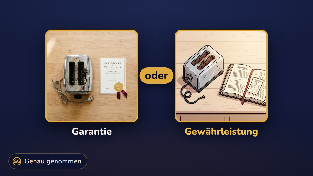 Garantie und Gewährleistung nebeneinander