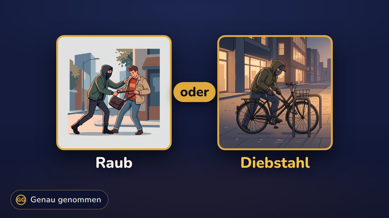 Raub und Diebstahl nebeneinander