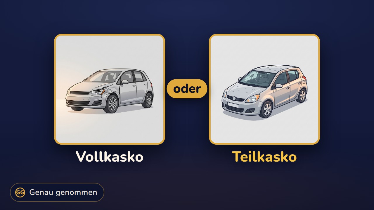 Vollkasko und Teilkasko nebeneinander