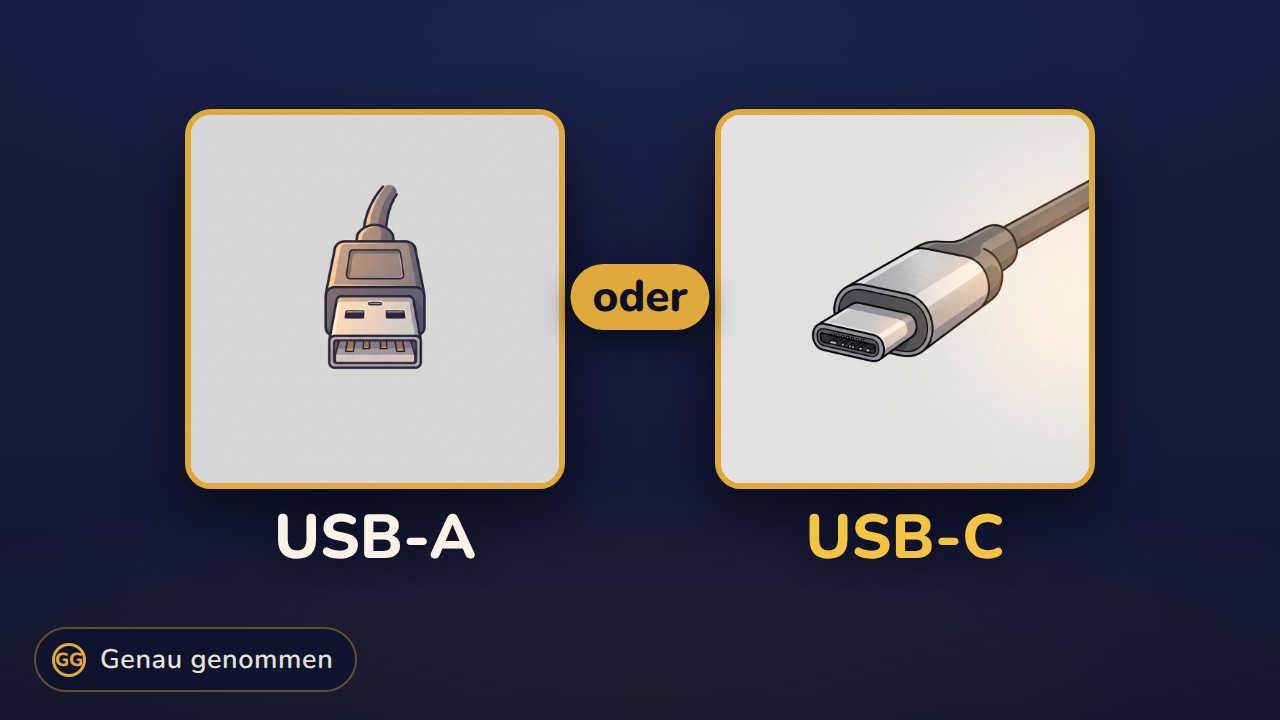 USB-A und USB-C nebeneinander