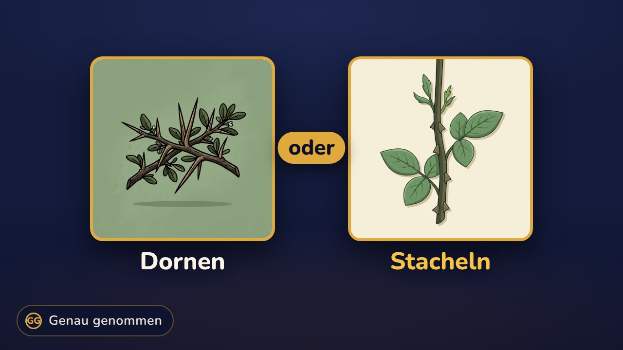 Dornen und Stacheln nebeneinander