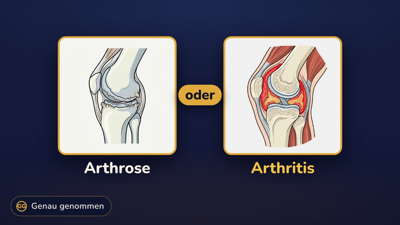 Arthrose und Arthritis nebeneinander