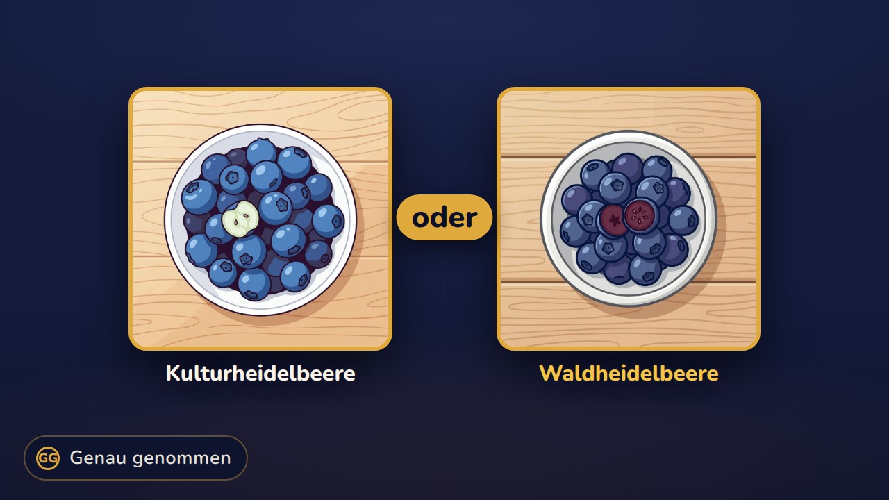 Blaubeeren und Heidelbeeren nebeneinander