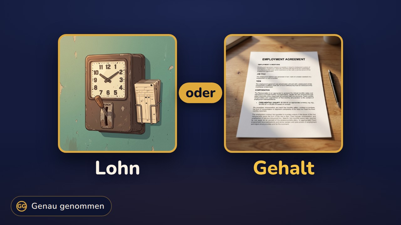 Lohn und Gehalt nebeneinander