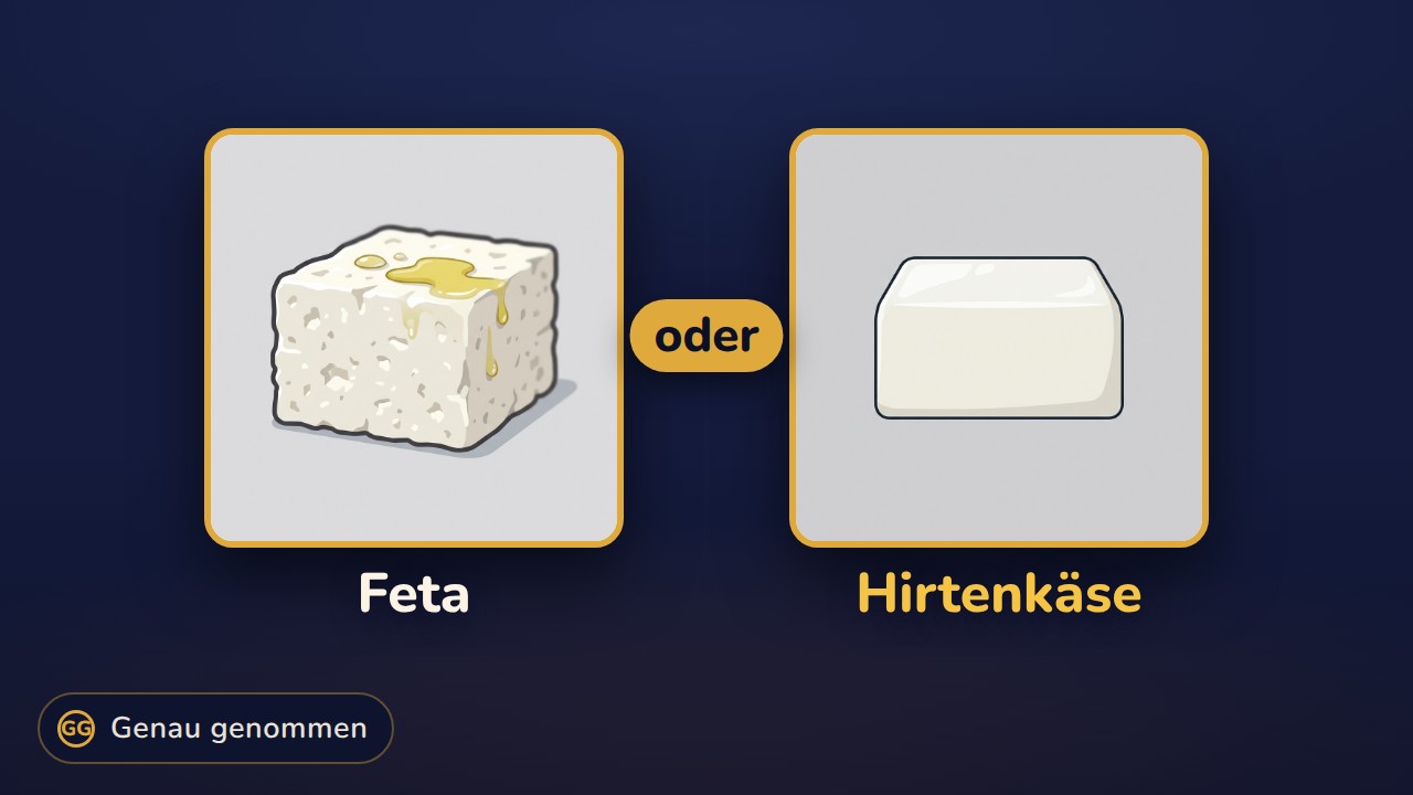 Feta und Hirtenkäse nebeneinander