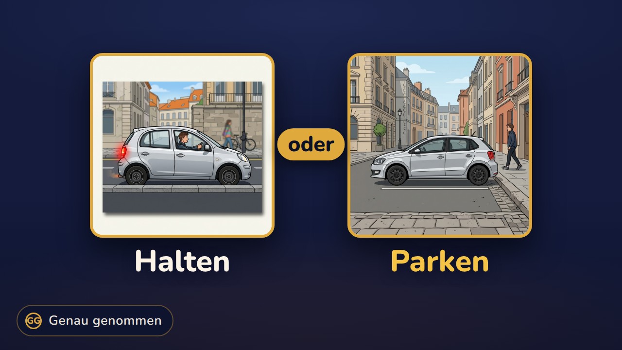 Halten und Parken nebeneinander