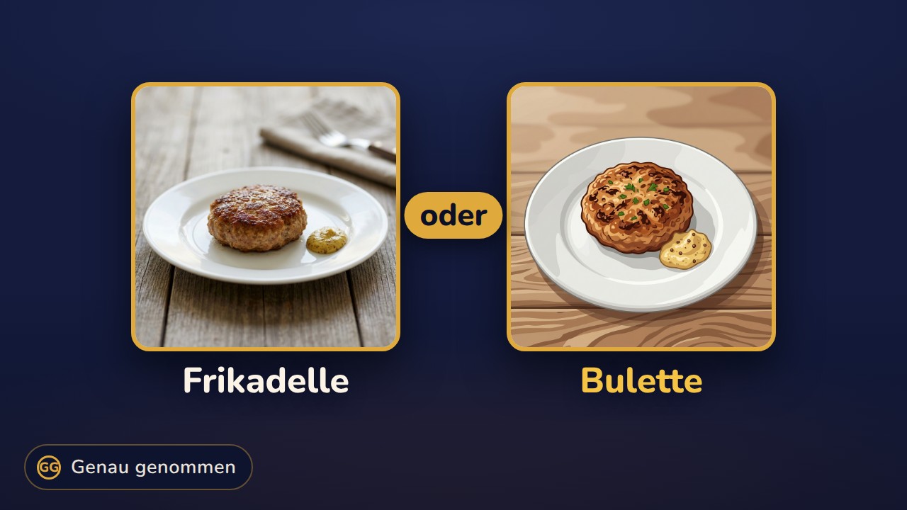 Frikadelle und Bulette nebeneinander