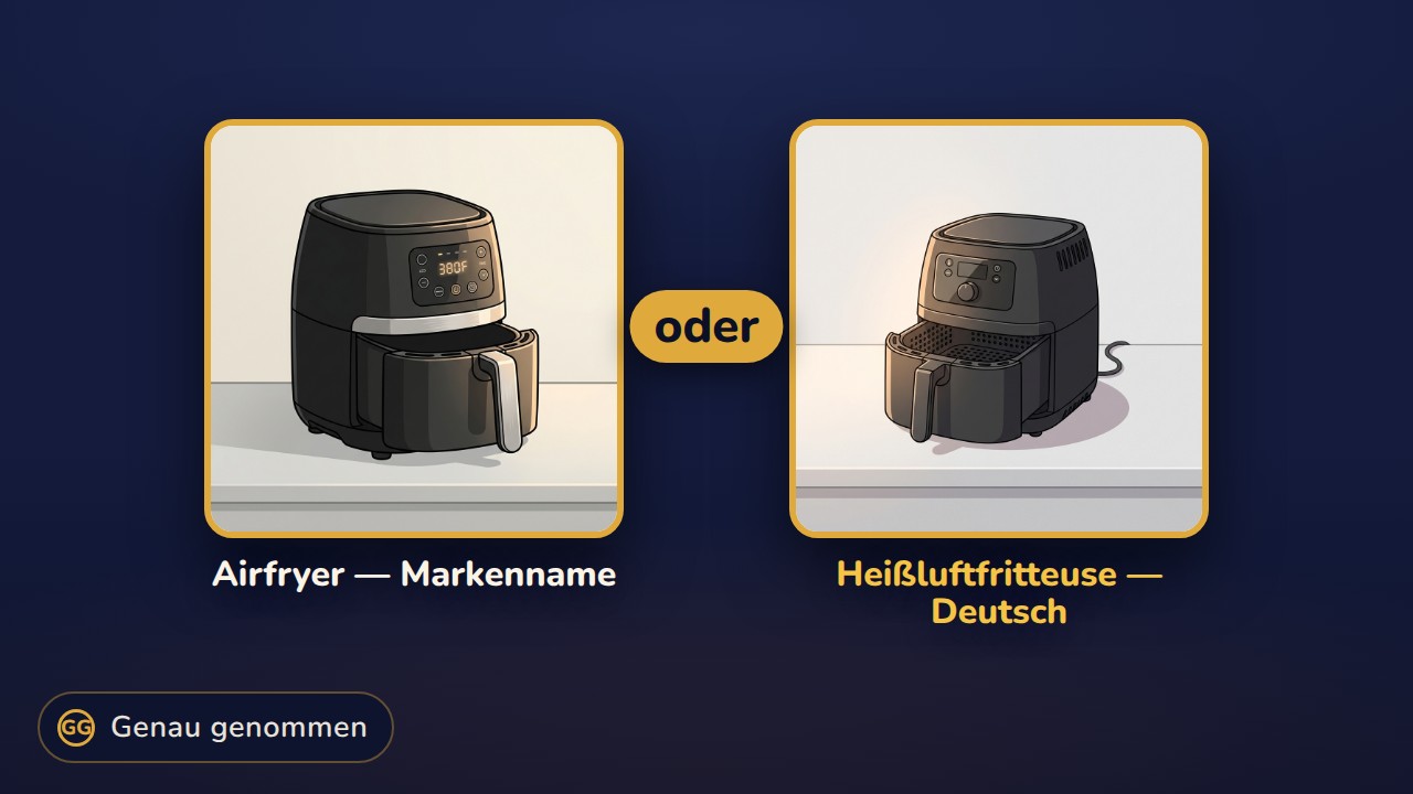 Airfryer und Heißluftfritteuse nebeneinander