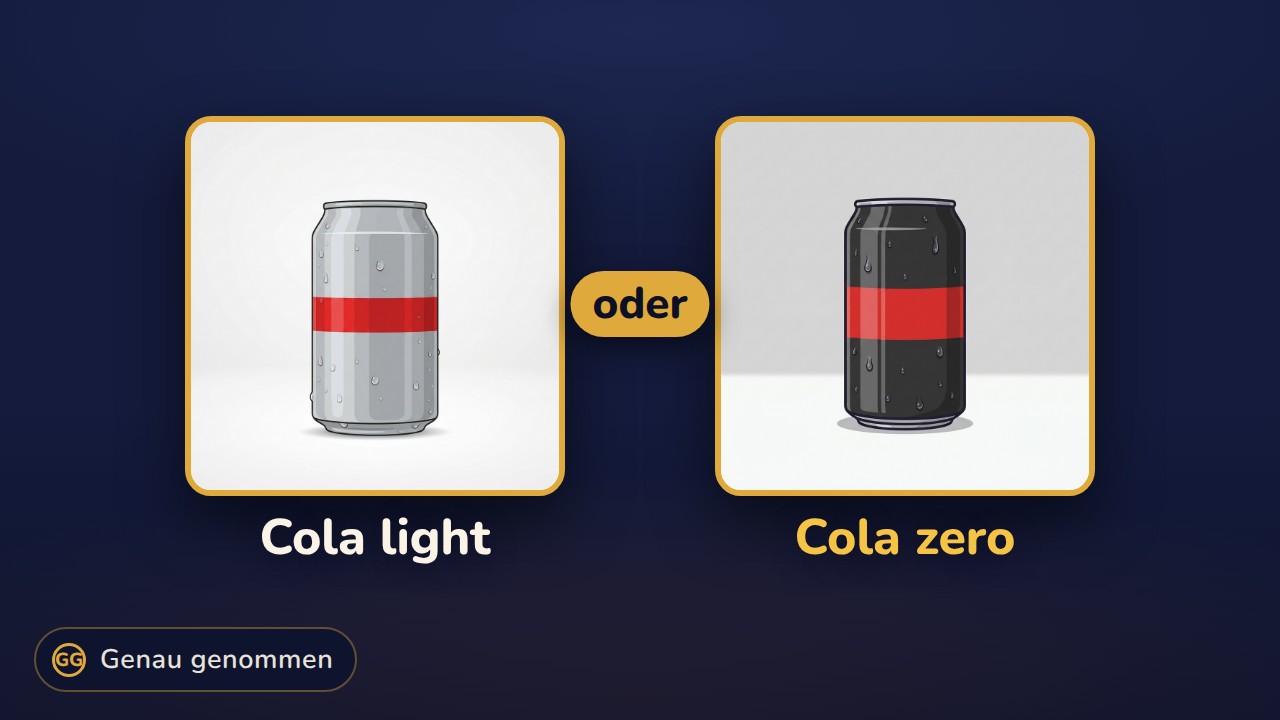 Cola light und Cola zero nebeneinander