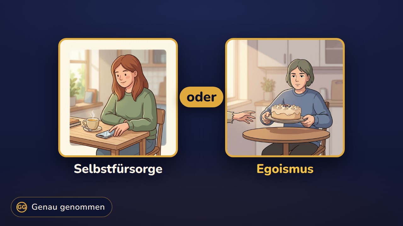 Selbstfürsorge und Egoismus nebeneinander