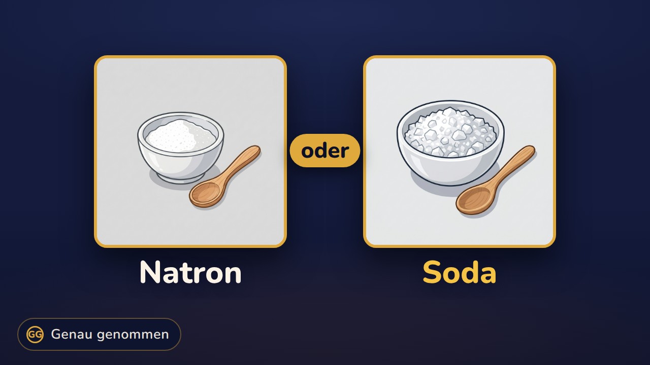 Natron und Soda nebeneinander