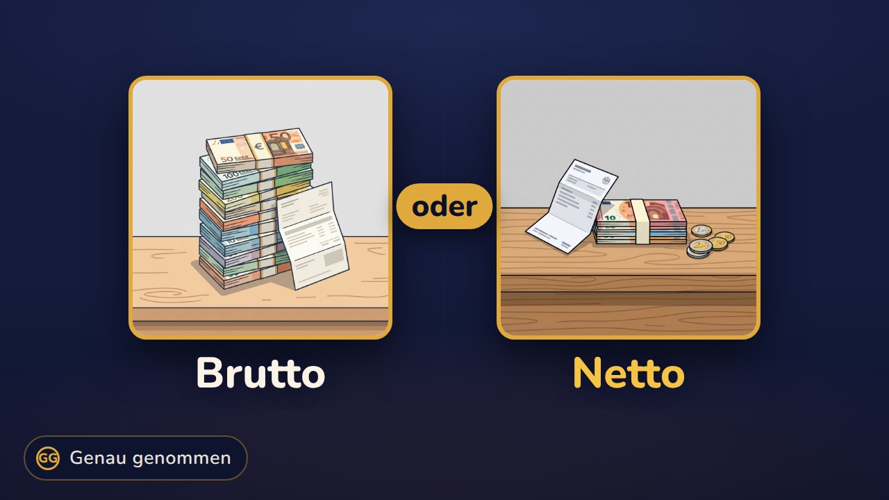 Brutto und Netto nebeneinander