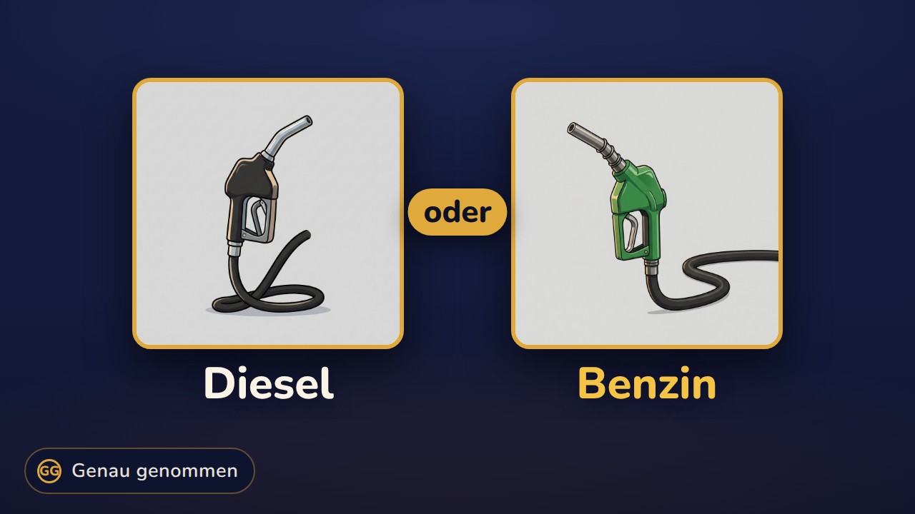 Diesel und Benzin nebeneinander