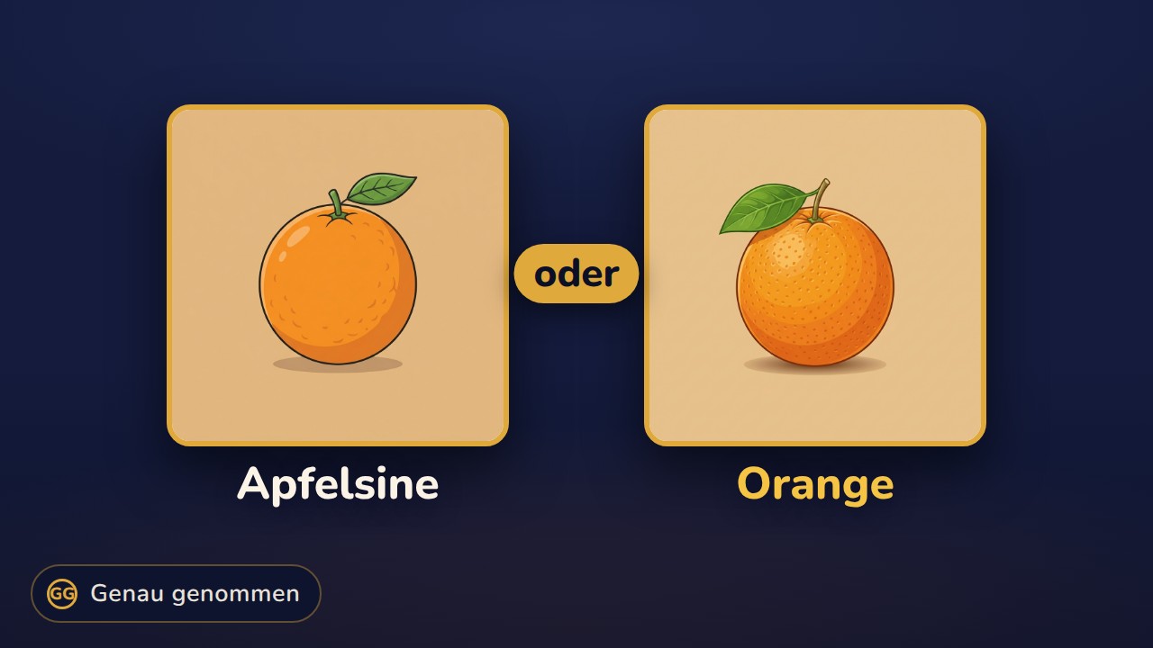 Apfelsine und Orange nebeneinander