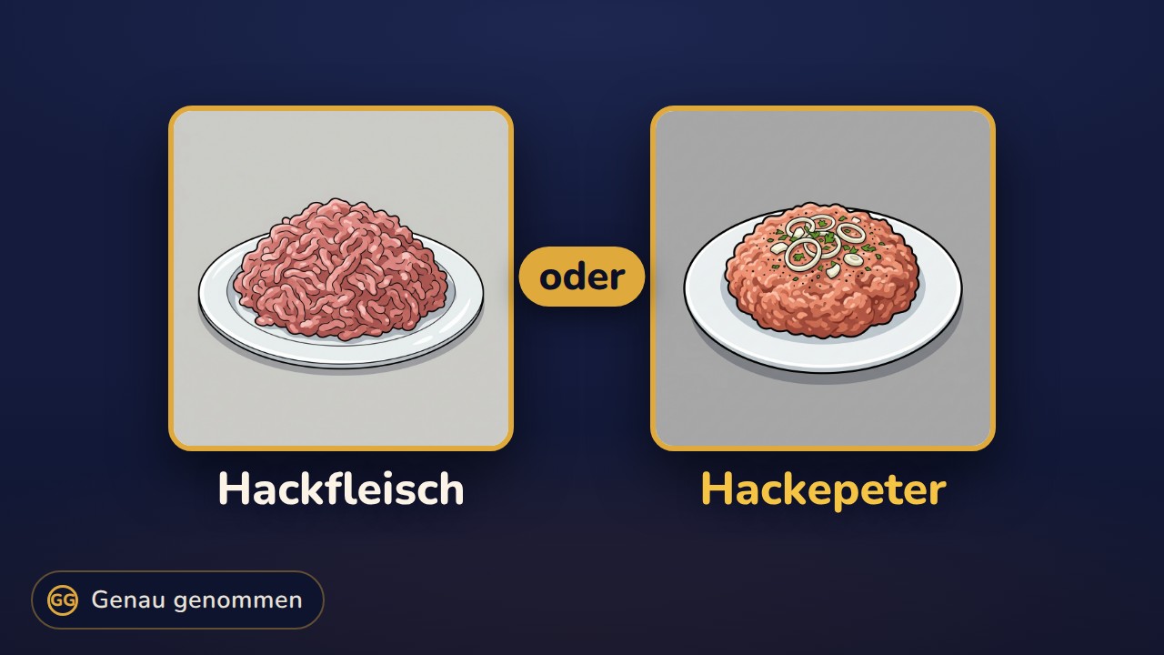 Hackfleisch und Hackepeter nebeneinander