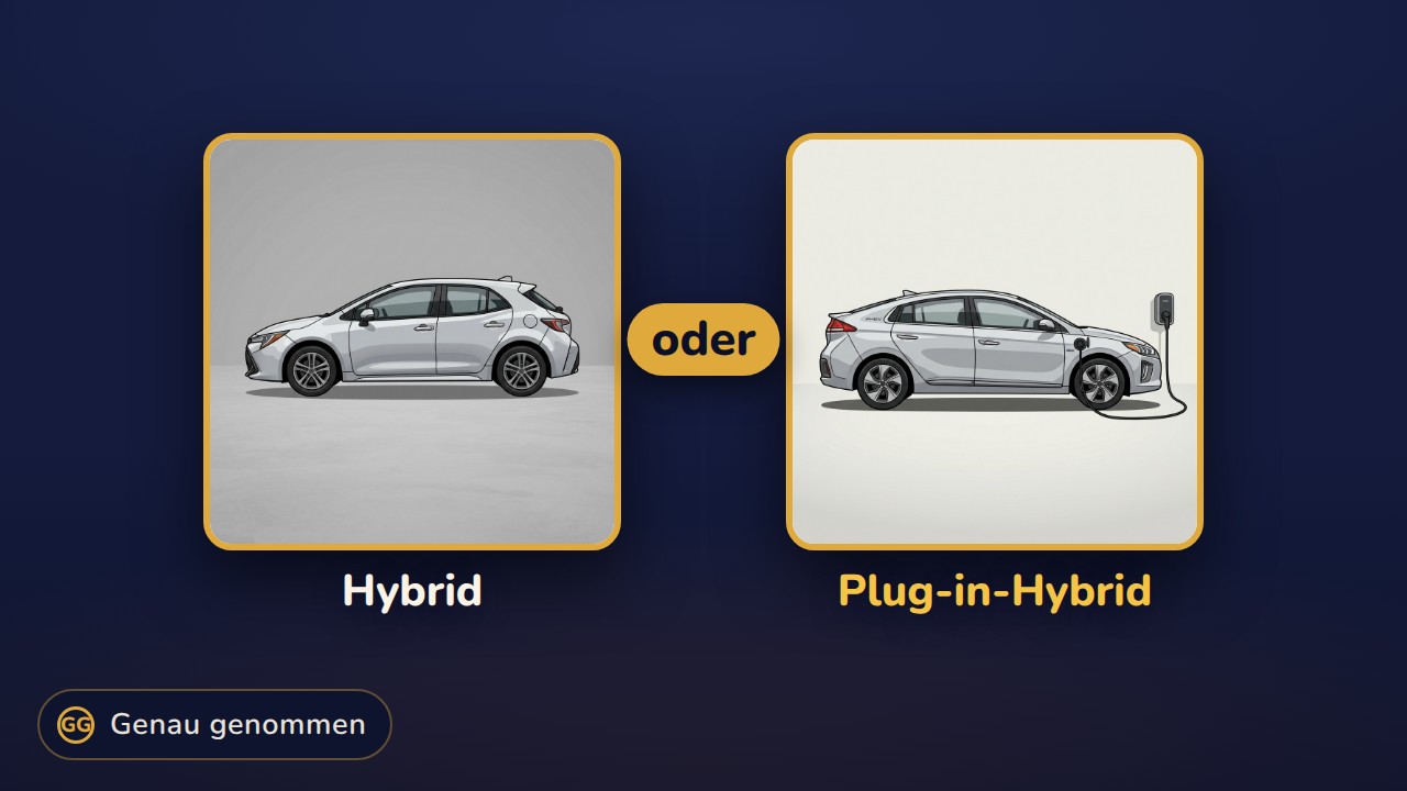 Hybrid und Plug-in-Hybrid nebeneinander