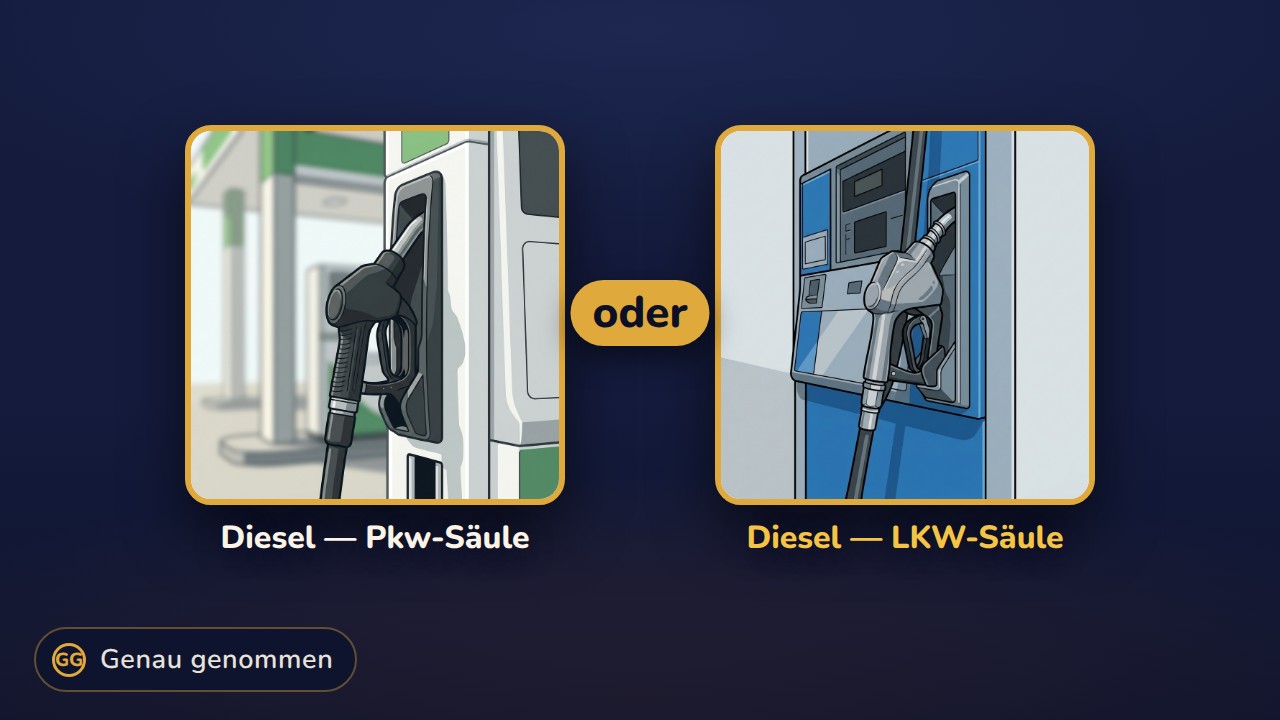 Diesel und LKW-Diesel nebeneinander