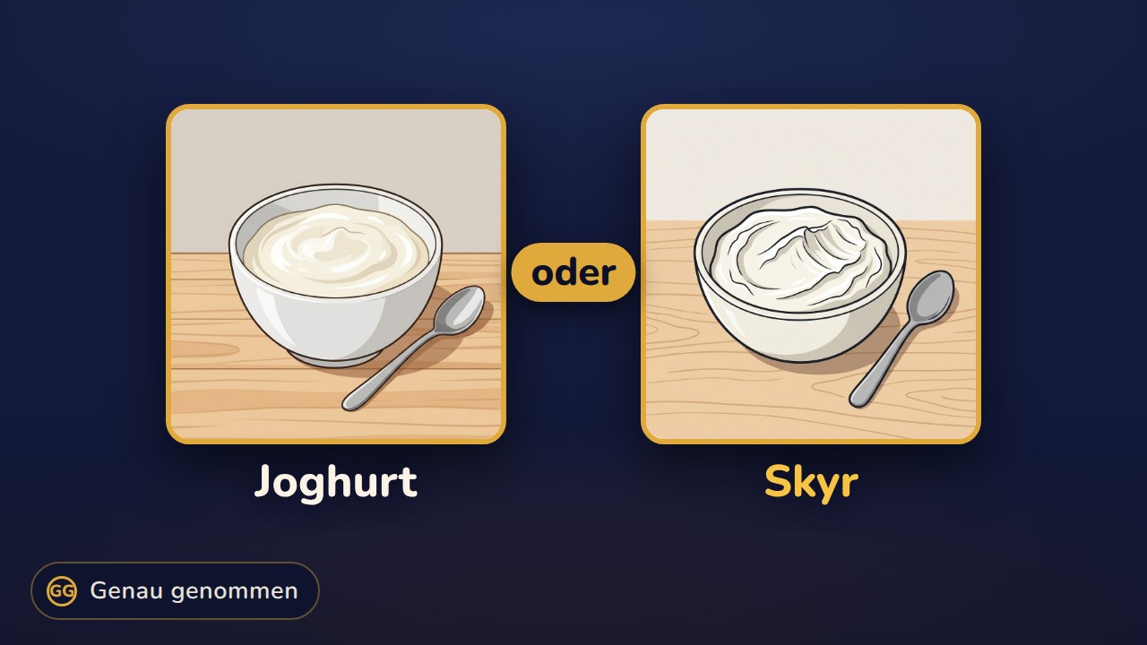 Joghurt und Skyr nebeneinander
